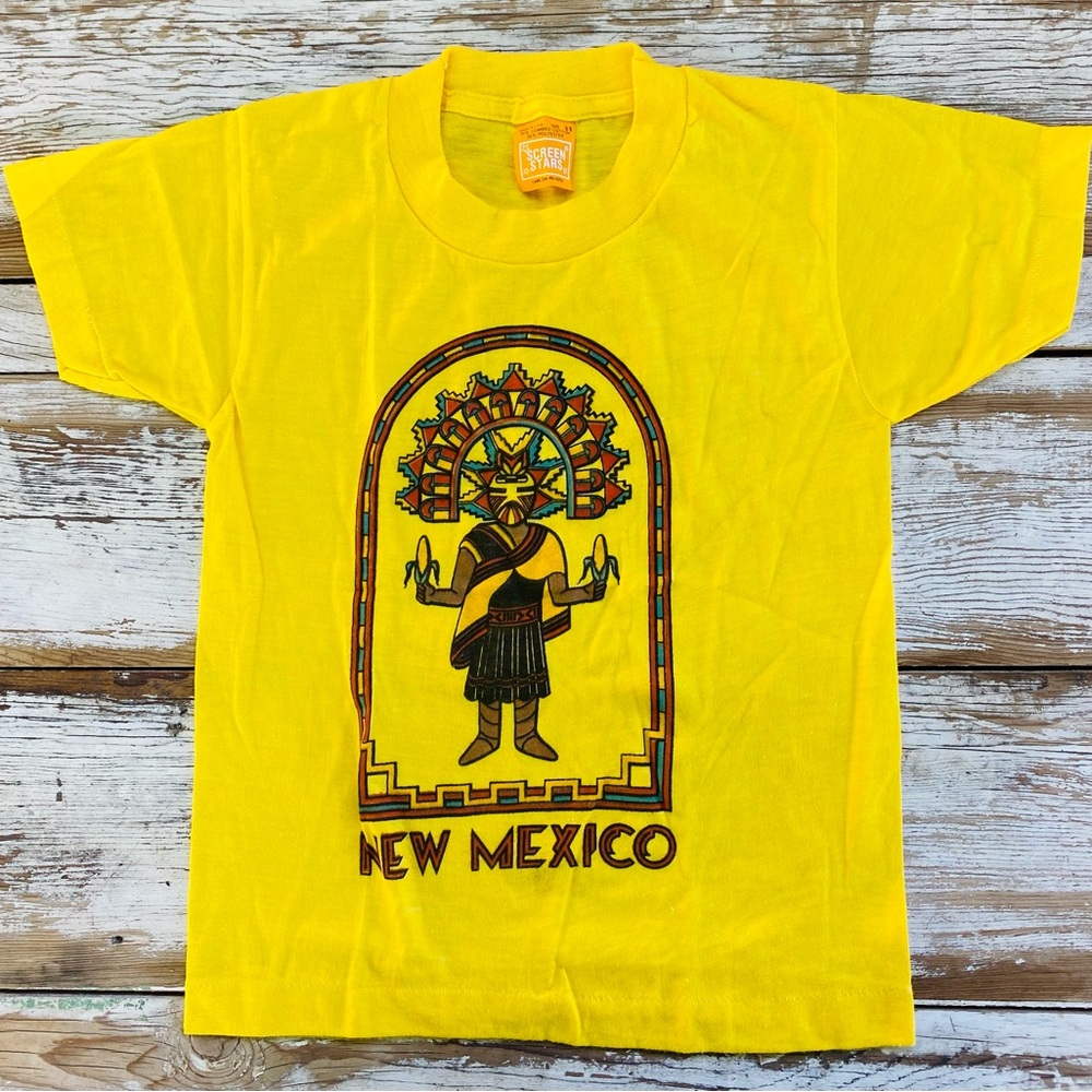 Kids vintage New Mexico tourist T-shirt, southwest desert kachina